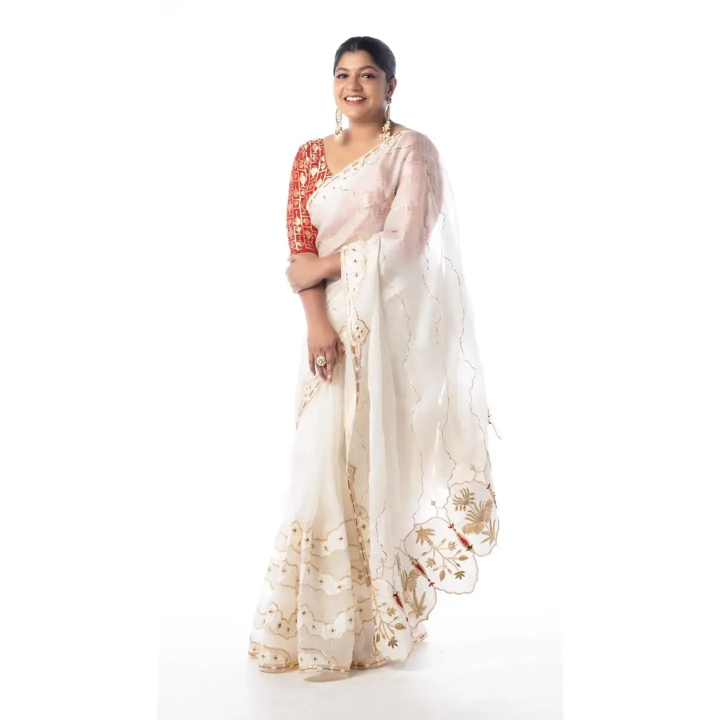 South Indian Actress Aparna Balamurali in White Saree